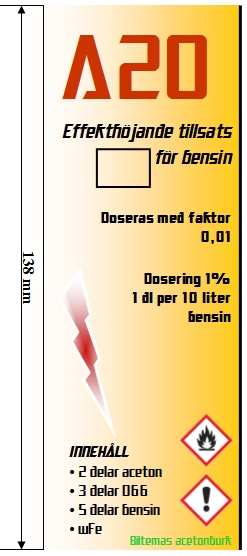 H=14,0 cm & B=6,2 cm Biltemas nya burk för aceton