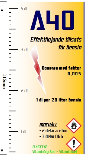 H=12,5 cm & B=6,8 cm gällande Vitamin Well. Under denna bild finns en etikett som passar till flaska för karburatorskydd (9,0 x 11,5 cm).