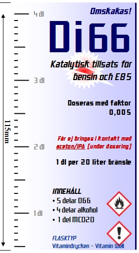 H=12,5 cm & B=6,8 cm. Vitamin Well är en lämplig flaska om man önskar en mindre behållare än den för naftan.