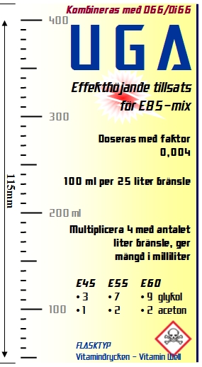 H=12,5 cm & B=6,8 cm gällande Vitamin Well. Under denna bild finns en etikett som passar till flaska för Löfbergs - Caffeine Water (15,7 x 7,17 cm).