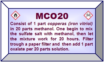 A label for MCO20 if the substance will be stored in a bottle. H=5 cm & W=8,3 cm